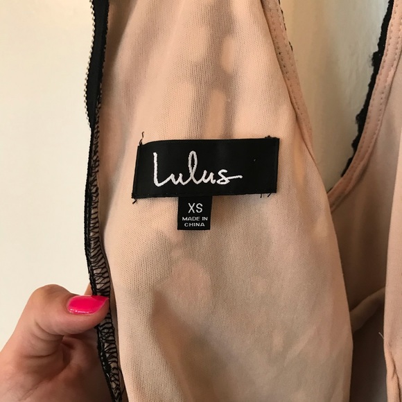 SOLD NWT Lulu’s Luxe Love Black Nude Lace Dress - Picture 10 of 13